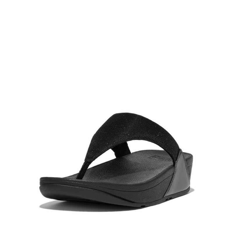 Fitflop Lulu Women's Shimmerlux Toe-Post Sandals - All Black